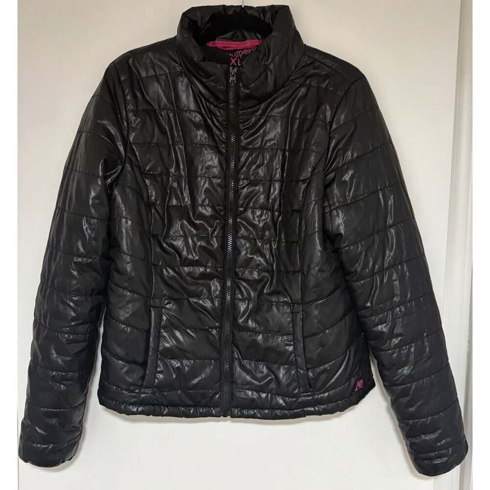 Aeropostale Women’s Black Puffer Jacket Full Zip Size XL Y2K